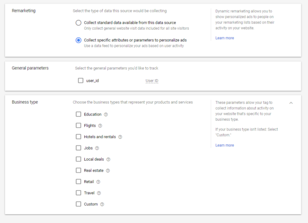 Create your AdWords tag