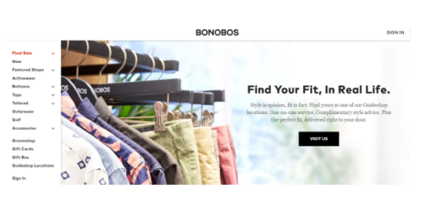 apparel online store Bonobos