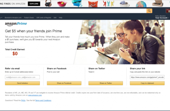 Amazon Prime – Referral Landing Page