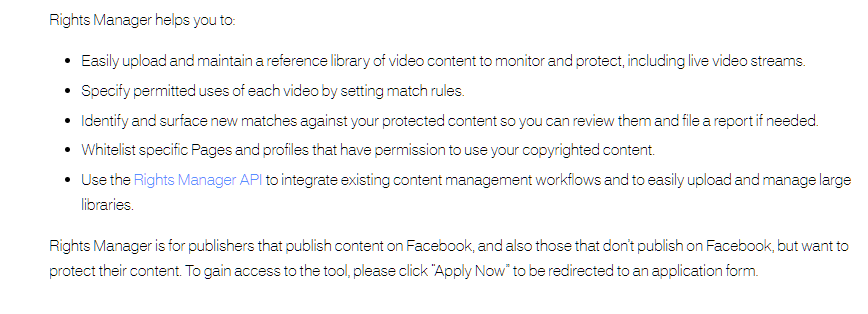 Facebook’s Rights Manager
